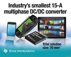 TI推出面向个人电子产品的业界最小型 15A 多相位 DC DC 转换器
